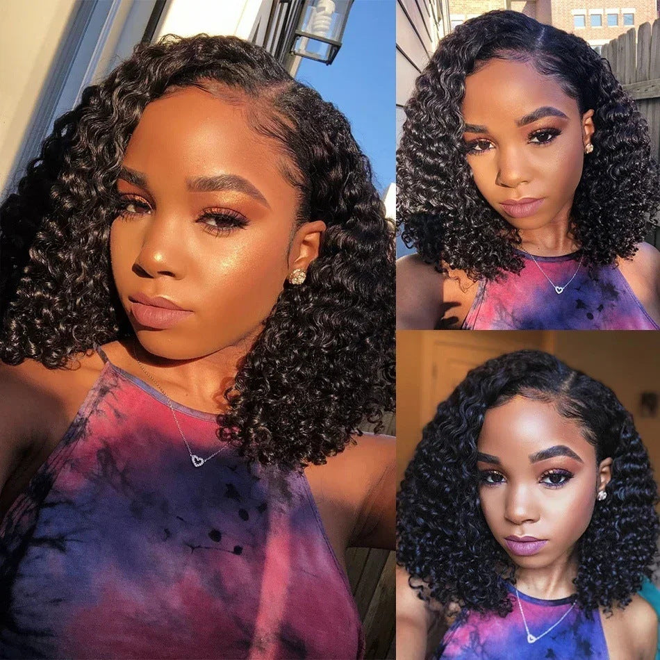 Closure Wave Curly Indian Original Human Real Hair Wig