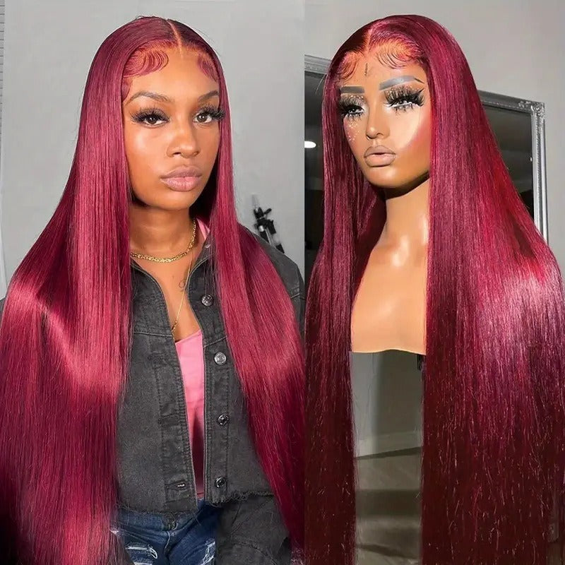 Fashion Mid-length Female Forehead Lace Fiber Long Straight Wig