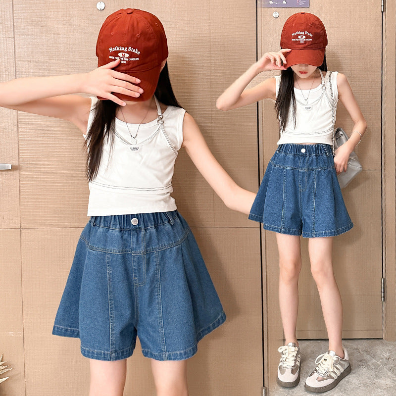 Summer Middle Big Version Fashion Jeans Children's Pants