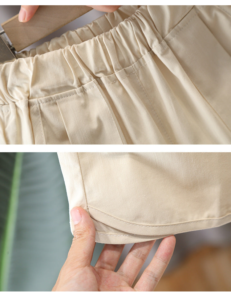 Children's Cotton Linen Summer Short-sleeved Shirt Breathable Children's Suit