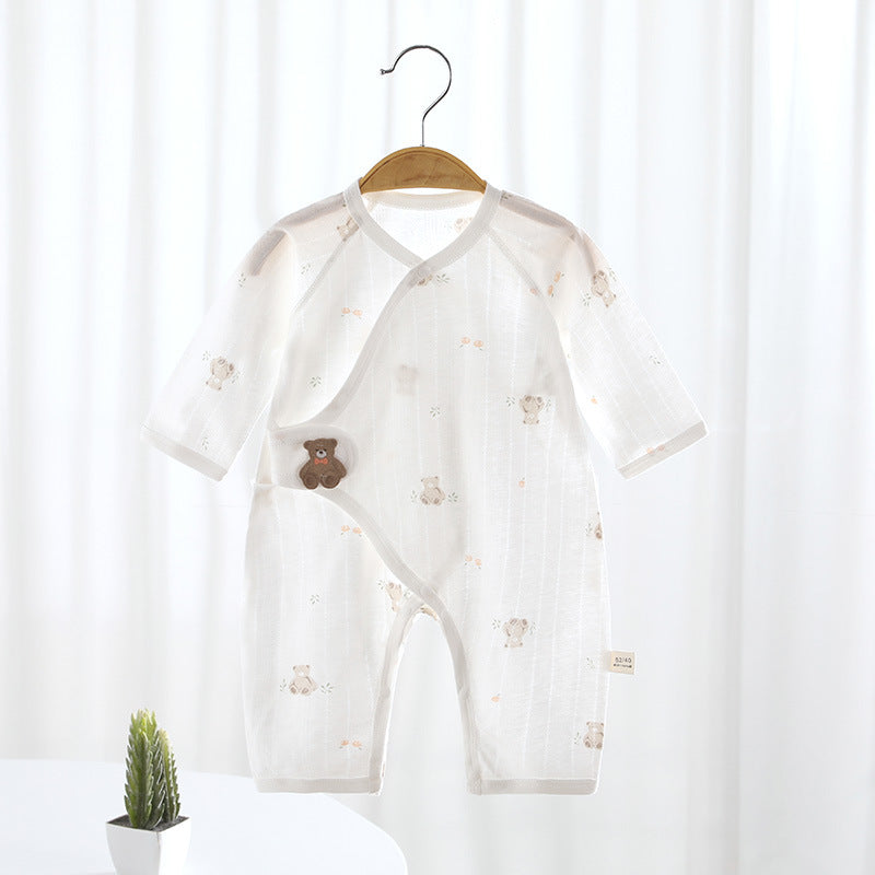 Summer Thin Long Sleeve Gown Boys One-piece Romper Born Clothes Jumpsuit, Climbing Suit