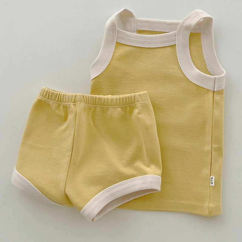 Summer Infant Cotton Camisole Cool Vest Top Bloomer Children's Suit