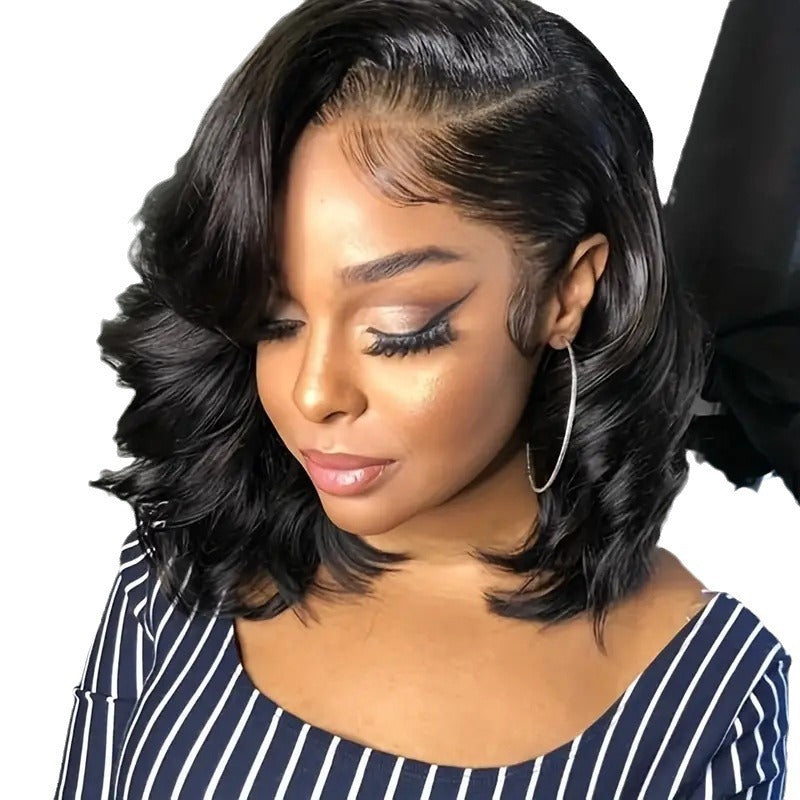 Big Wave Medium Long Front Lace Wig Short Curly Hair