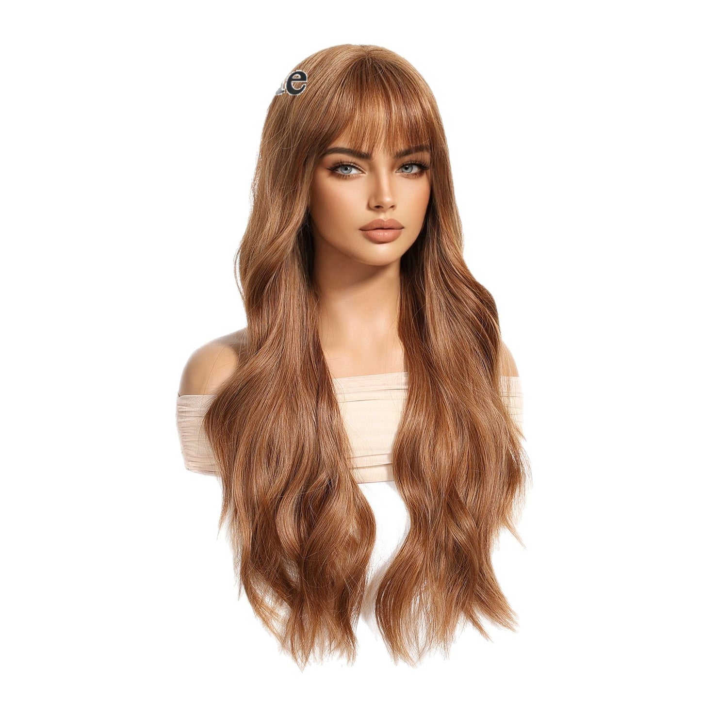 Red Female Curly Hair Rose Net Wig Long Curls