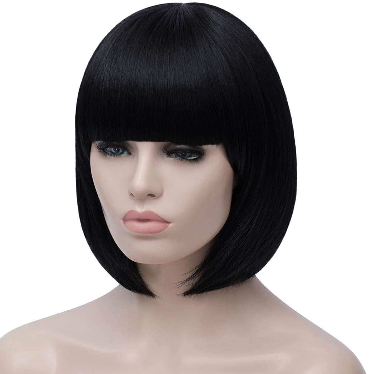 Unique Head Cover Bangs Synthetic Wigs Wig Short Straight Hair