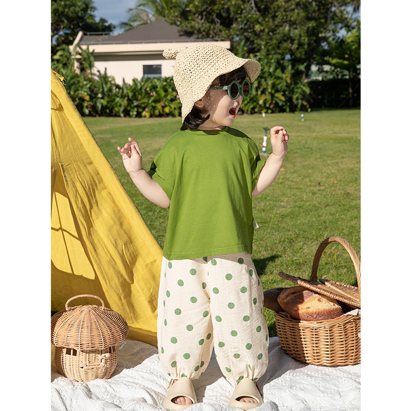 Children's Polka Dot Casual Outdoor Ice Silk Trousers Children's Pants
