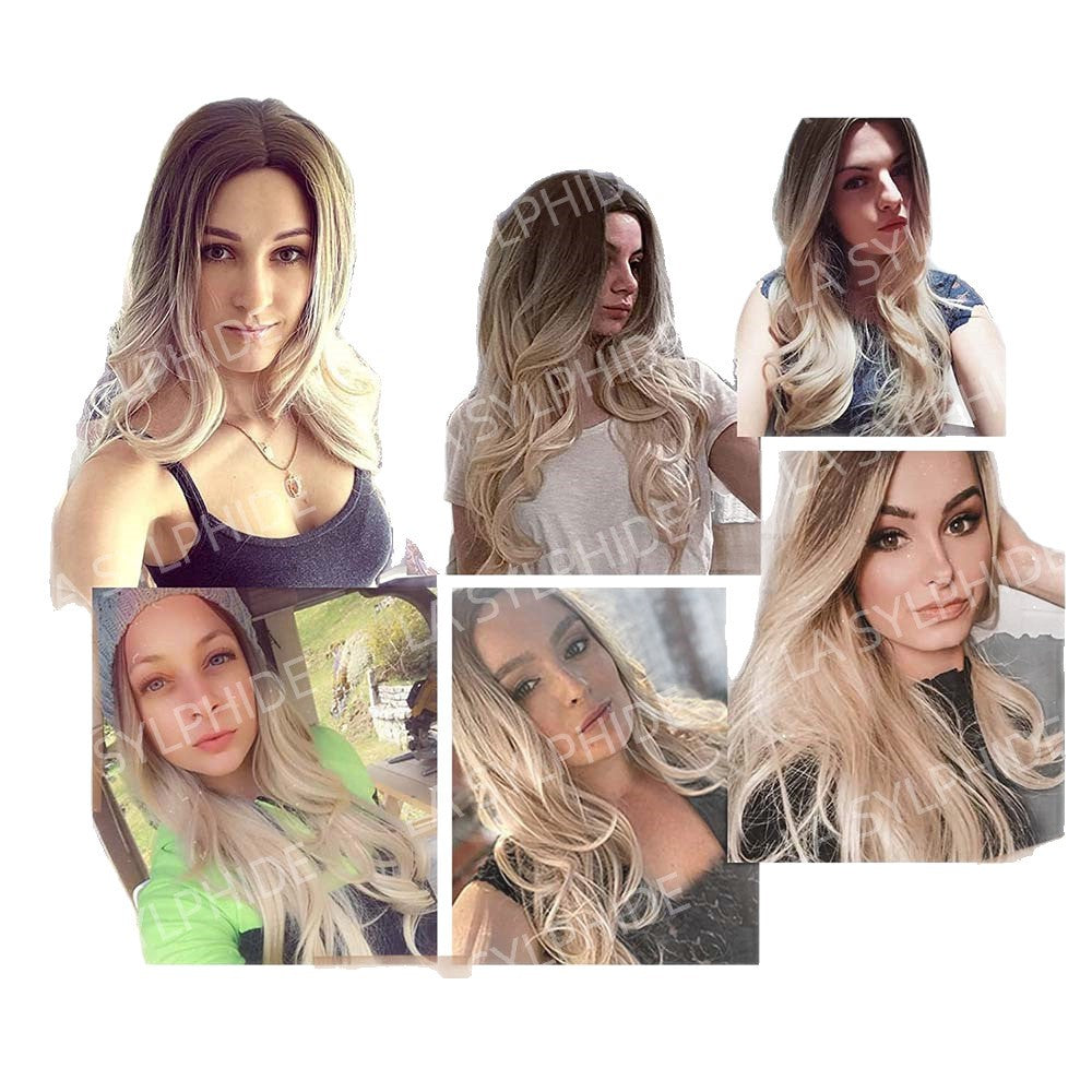 Women's Long Mid-length Big Wave Curly Without Bangs Temperament Face Real Hair Wig