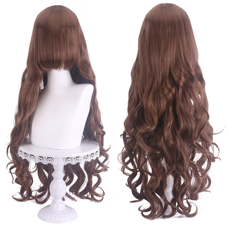 Universal Chemical Fiber Fashion Female Hair Anime Dark Wig Long Curls