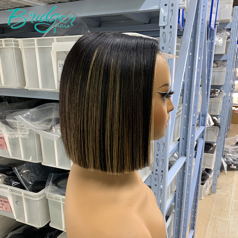 Sdd Bone Straight Bob Color Human Real Hair Wig