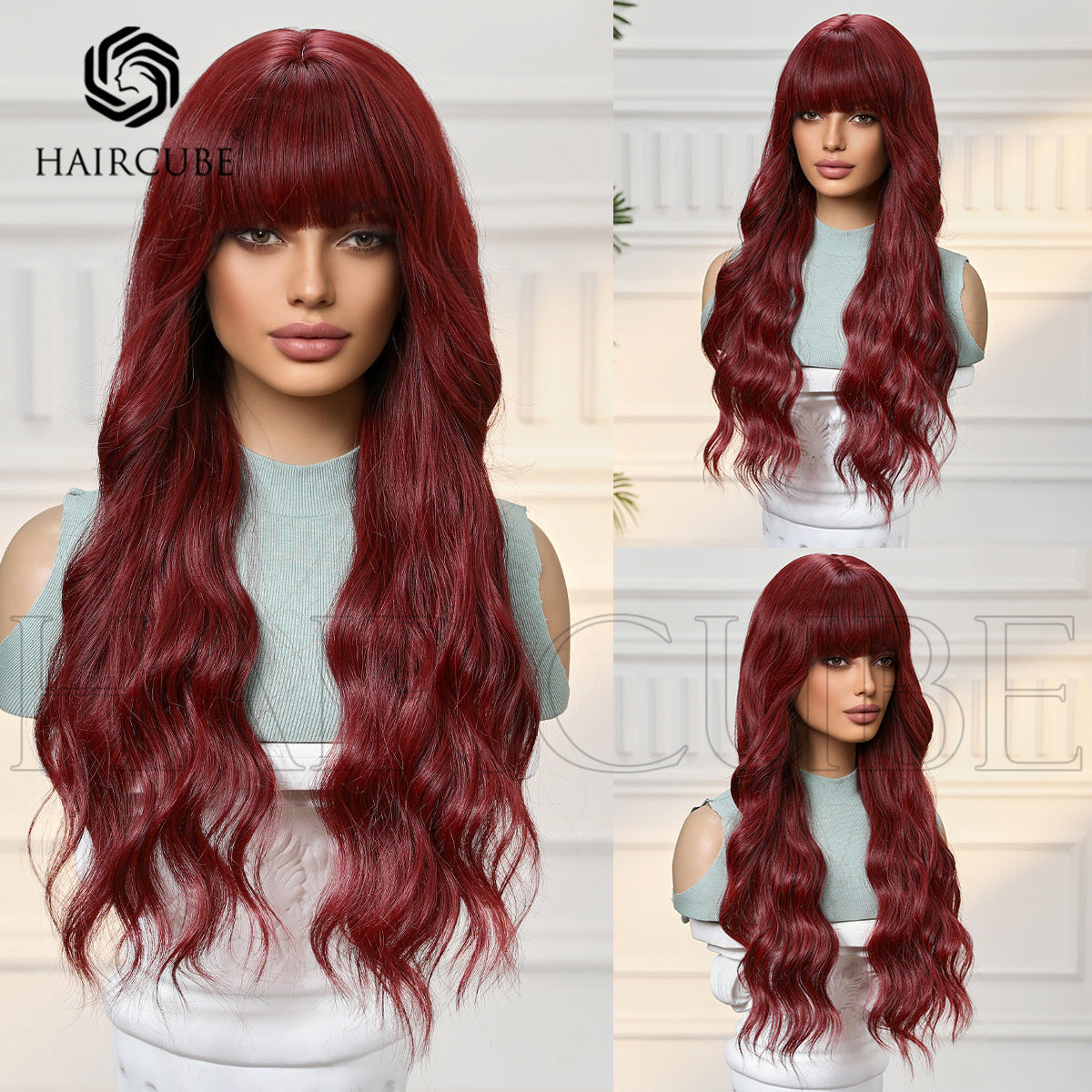Small Lace Mechanism Head Cover Female Full Type Wig Long Curls