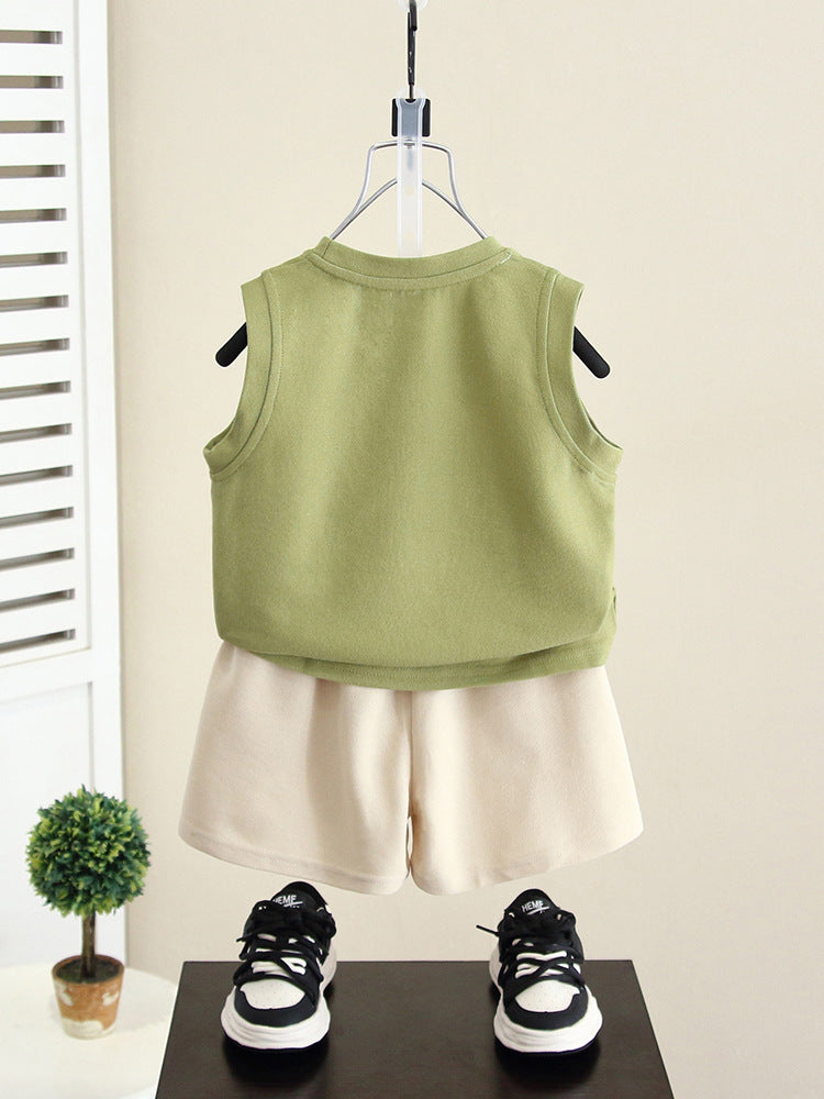 Children's Boy Summer Clothing Vest Fashion Sleeveless Children's Suit
