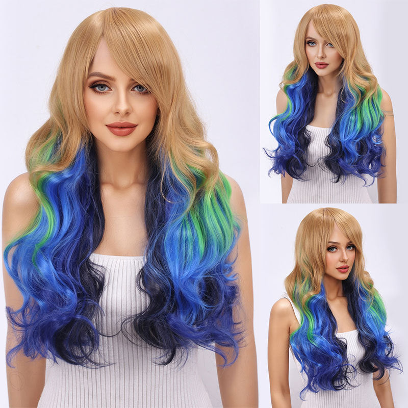 Fluffy Face Shaving Big Wave Chemical Fiber Head Cover My Wig Long Curls