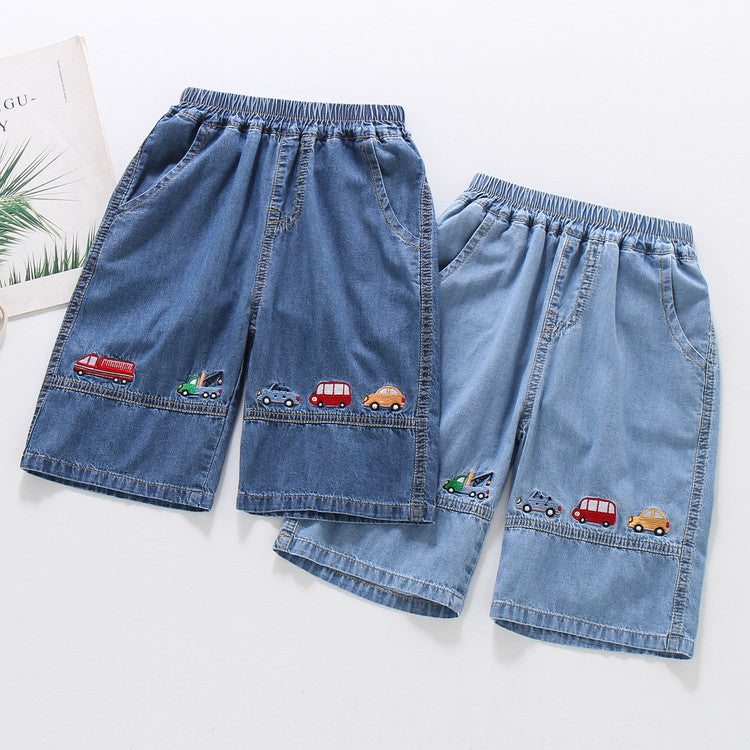 Children's Denim Shorts Cropped Capris Summer Casual Children's Pants