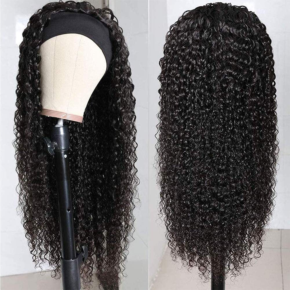 Women's African Fashion Black Hand Wrapped Small Roll Ice Wig Long Curls