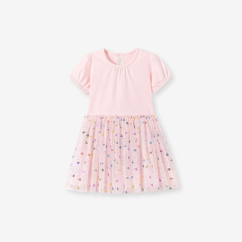 Children's Summer Short Sleeve Chiffon Skirt Cute Children's Dress