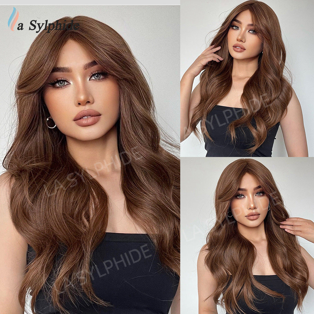 Women's Black Bangs Curly For Fiber Wig Long Curls