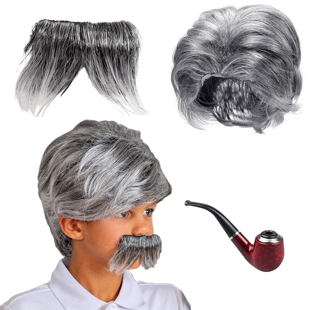 Grandpa Vest Suit Beard Show Dress Cos Wig