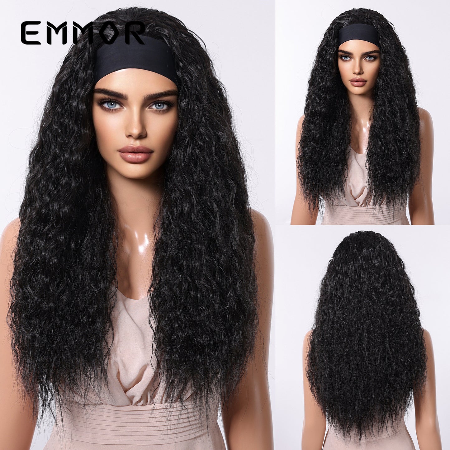 Band Latin American Curly Fashion Fluffy White Wig Long Curls