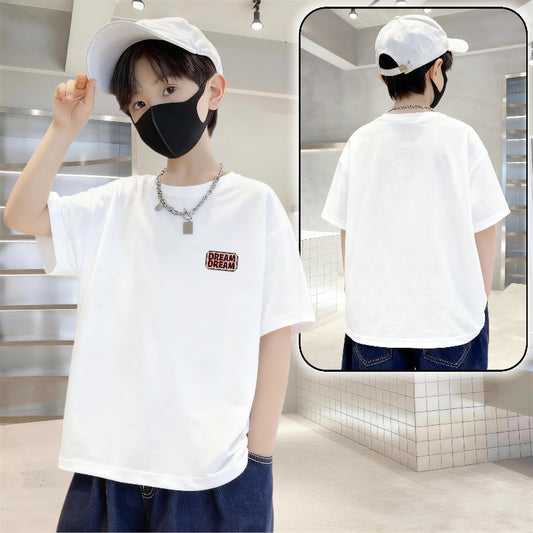 Children's Letter Printed Cotton Short-sleeved Boy Summer Clothing Loose Western Style Children's T-shirt