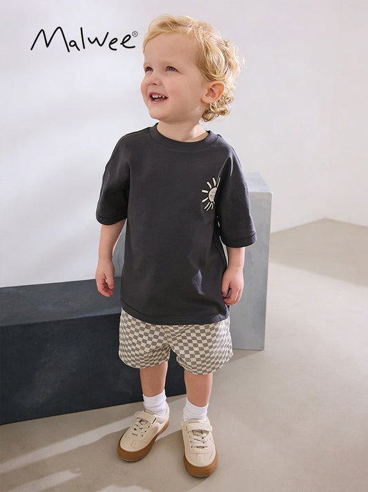 Round Neck Short Sleeve Handsome T-shirt Children's Suit