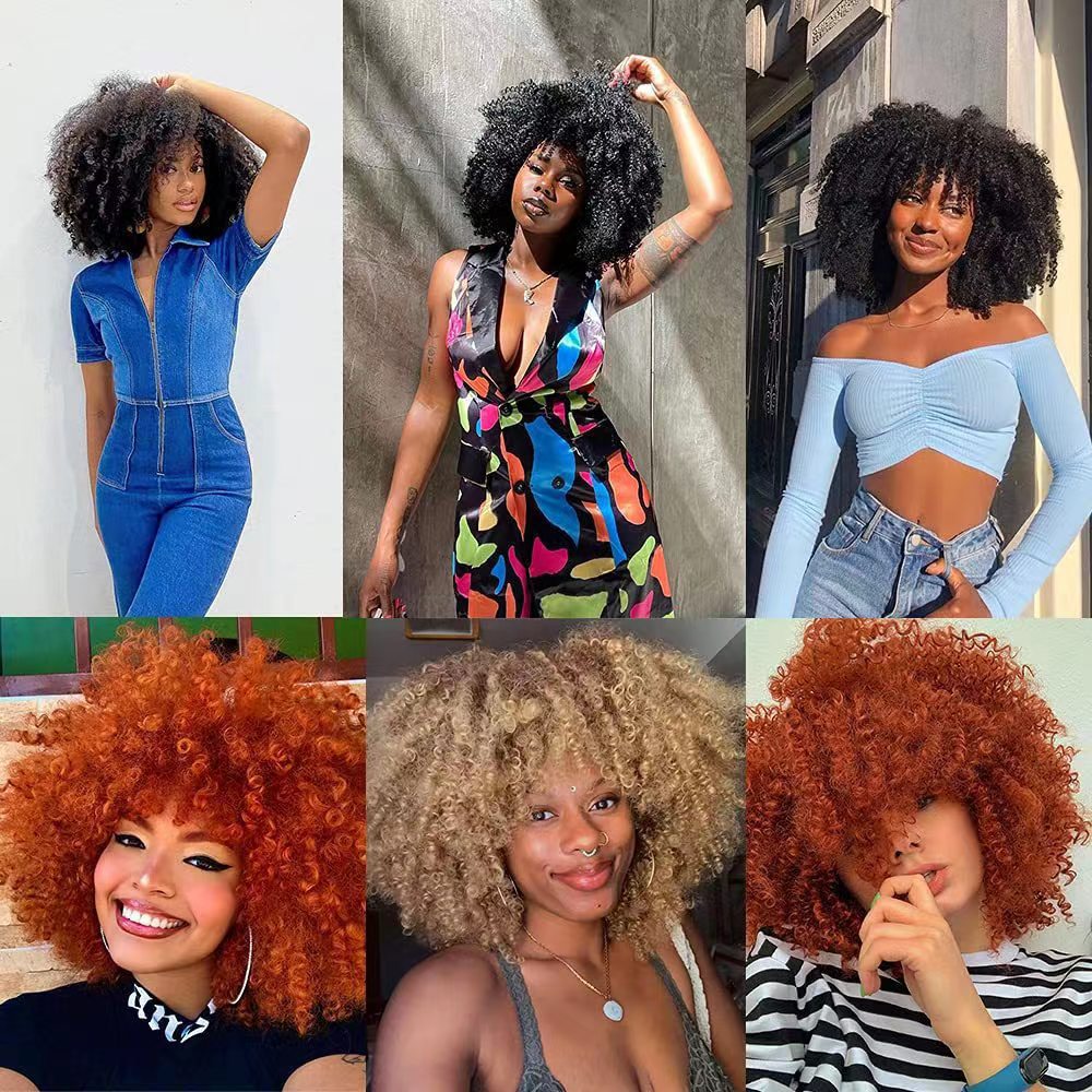 Micro Volume Afro Head Cover African Small Wig Short Curly Hair