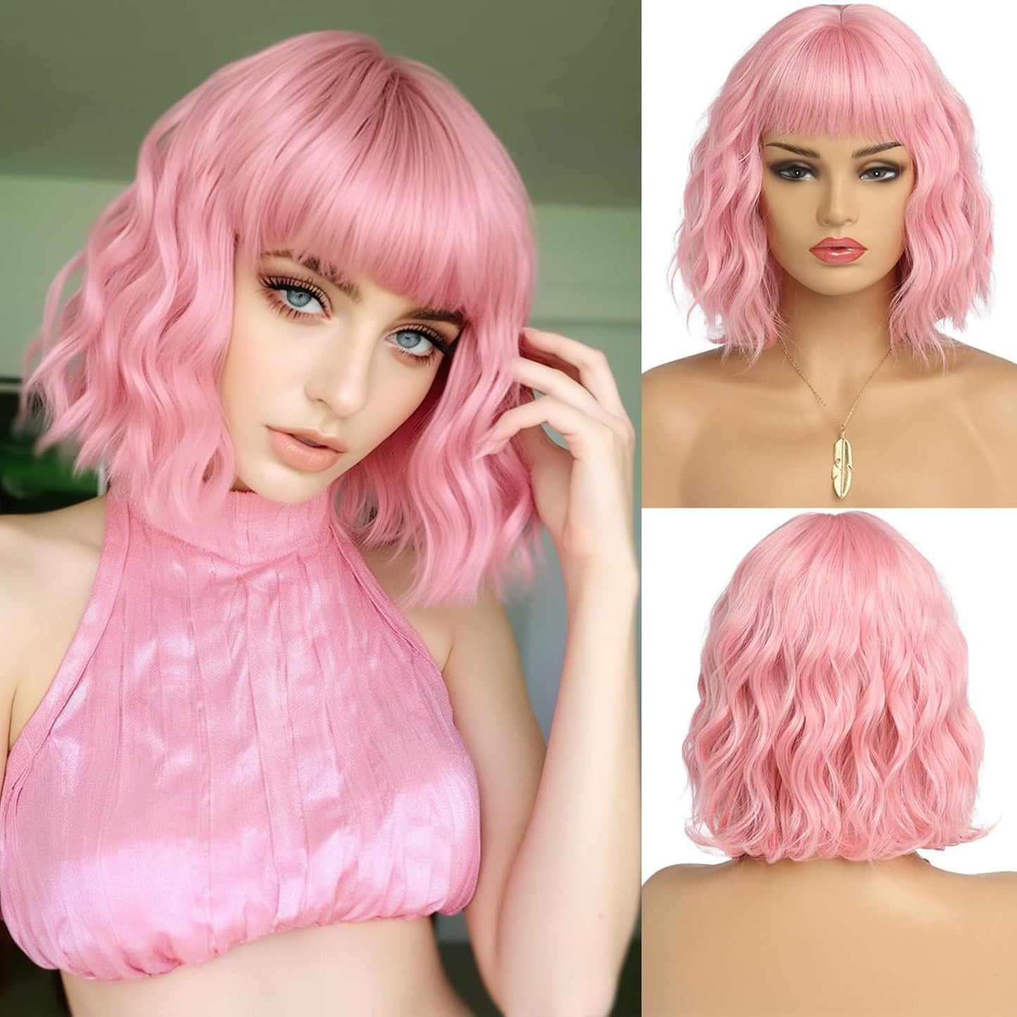 Big Wave Bangs Chemical Fiber Fashion Wig Short Curly Hair