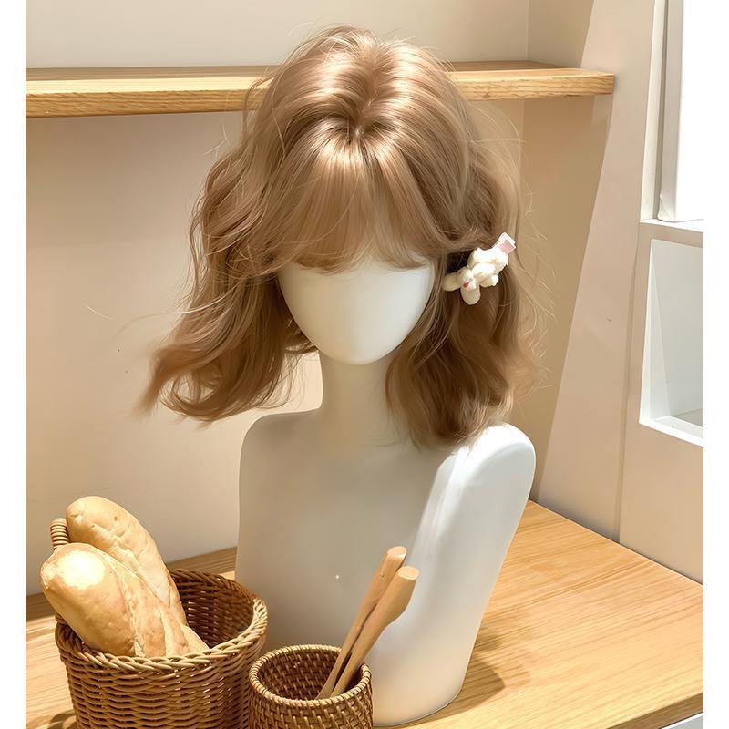 Gentle Korean Style Bangs Natural Daily Wig Short Curly Hair