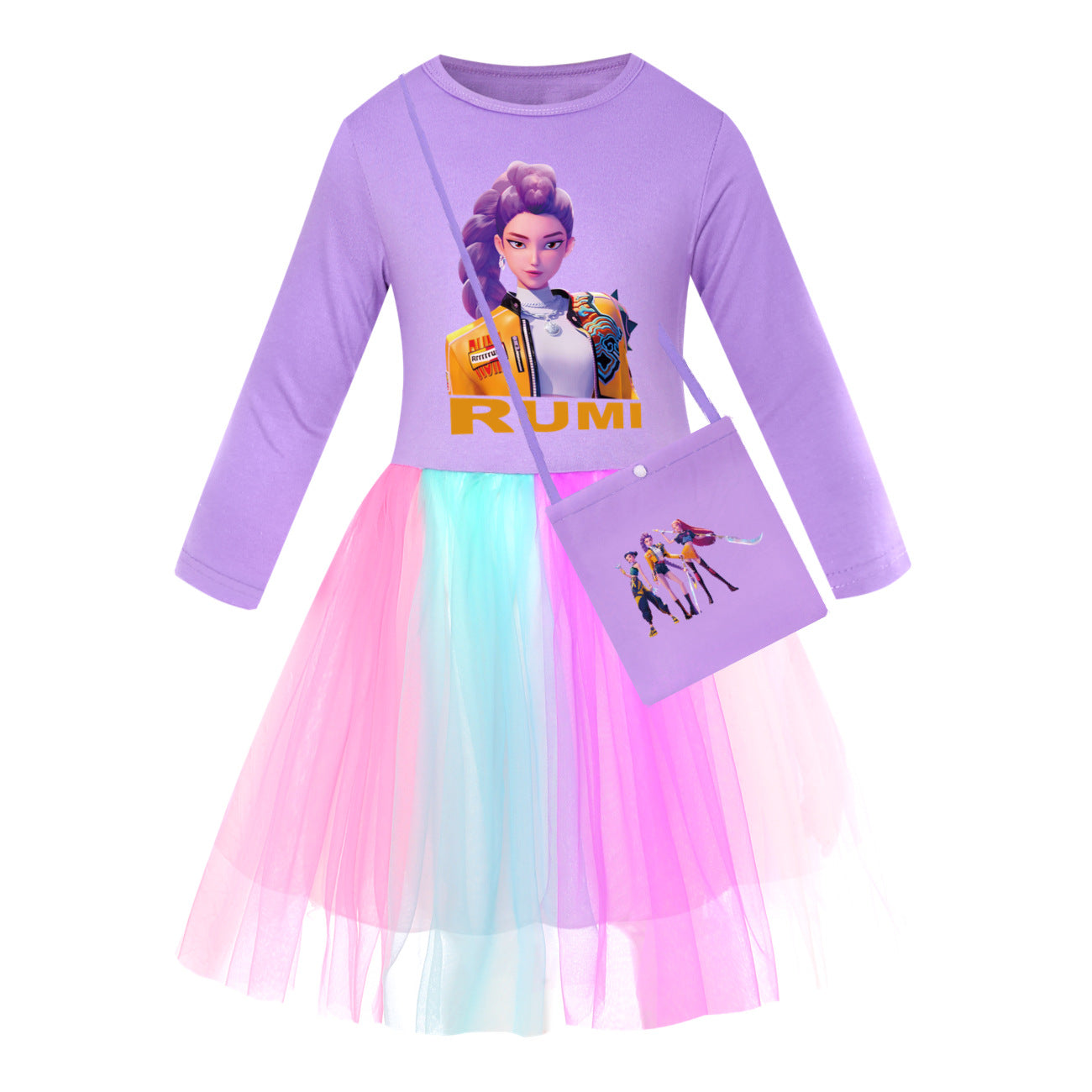Star Rainbow Lace Summer Big Swing Children's Dress