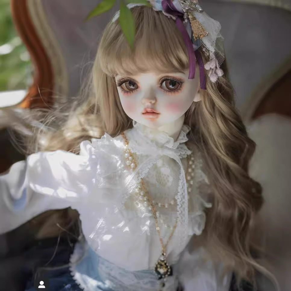 Points Kitty Doll Simulation Toy Birthday Gift Dress Wig Long Curls