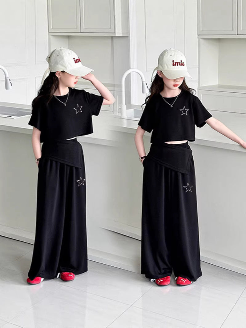 Children's Set Two-piece Korean Fashion Simple Style Five-pointed Star Children's Suit