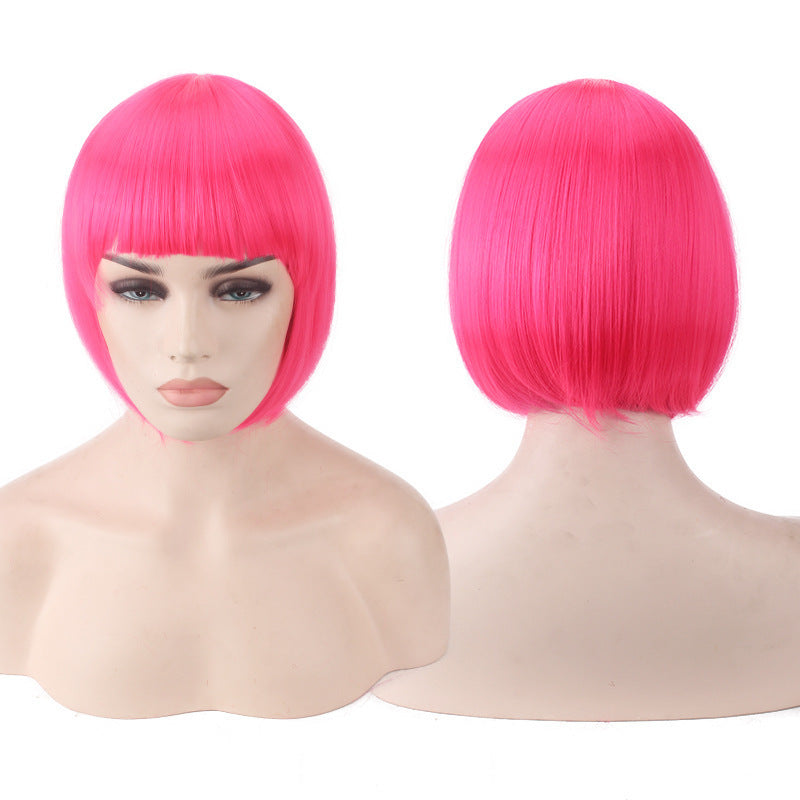 Women's Daily Color Sheath Short Shoulder Straight Cos Wig
