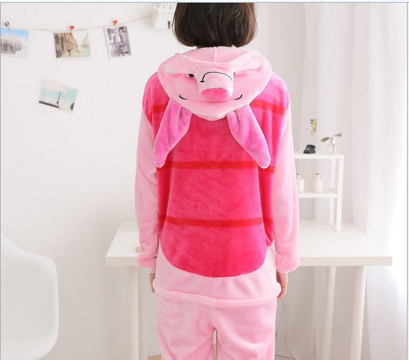 Children's Cartoon Animal One-piece Pajamas Rainbow Flannel Lion Cute Long Jumpsuit, Climbing Suit