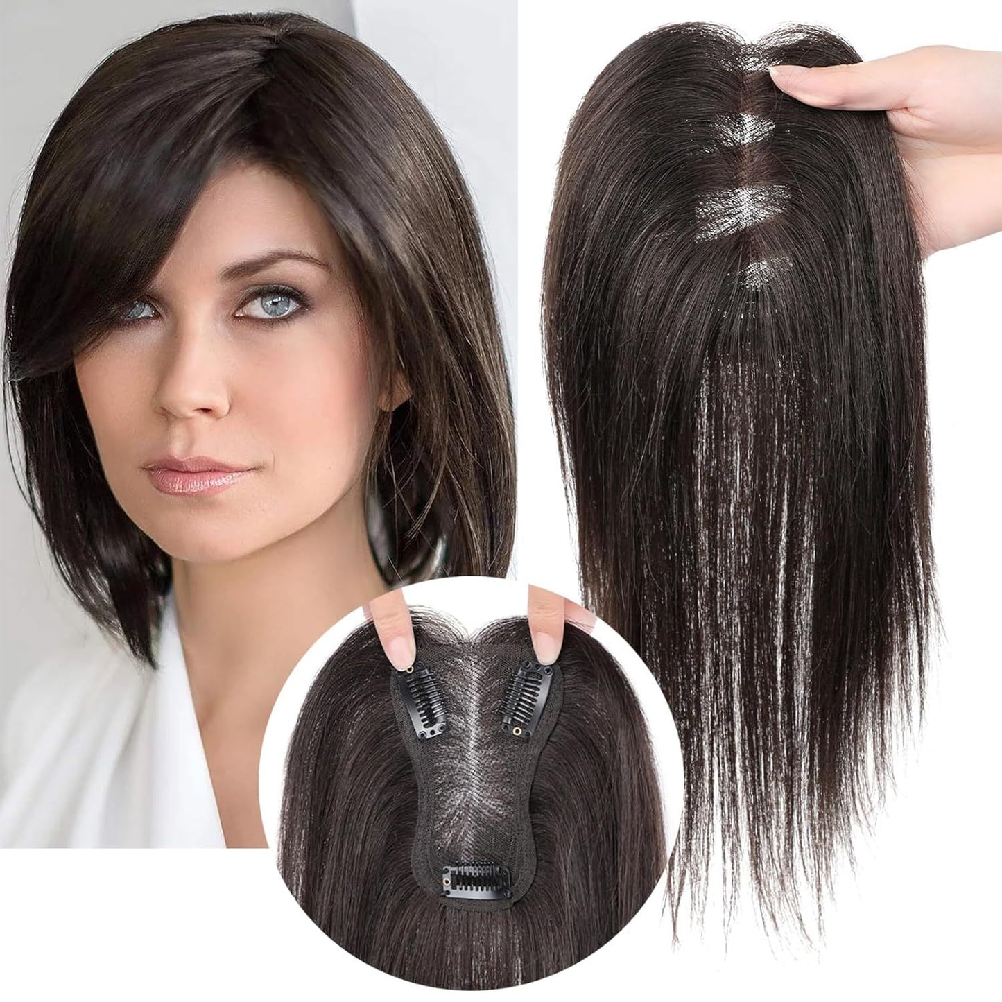 Women's Bangs Long Curly Hair Synthetic Natural Breathable Hand-woven Chemical Wig