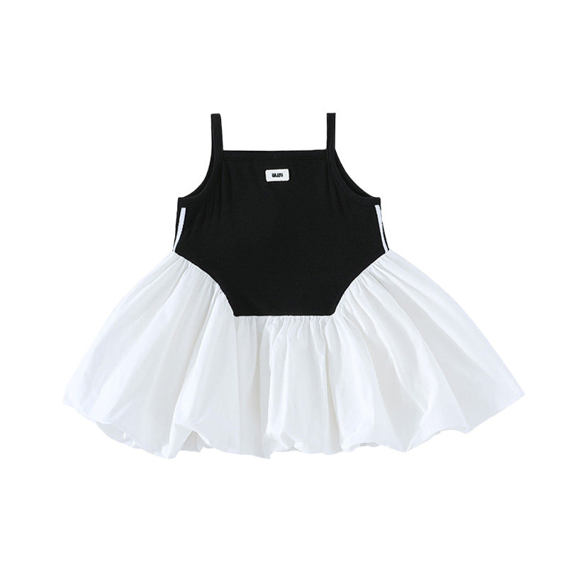 Children's Summer Mountain Fake Two-piece Skirts Clothing Contrast Color Breathable Children's T-shirt
