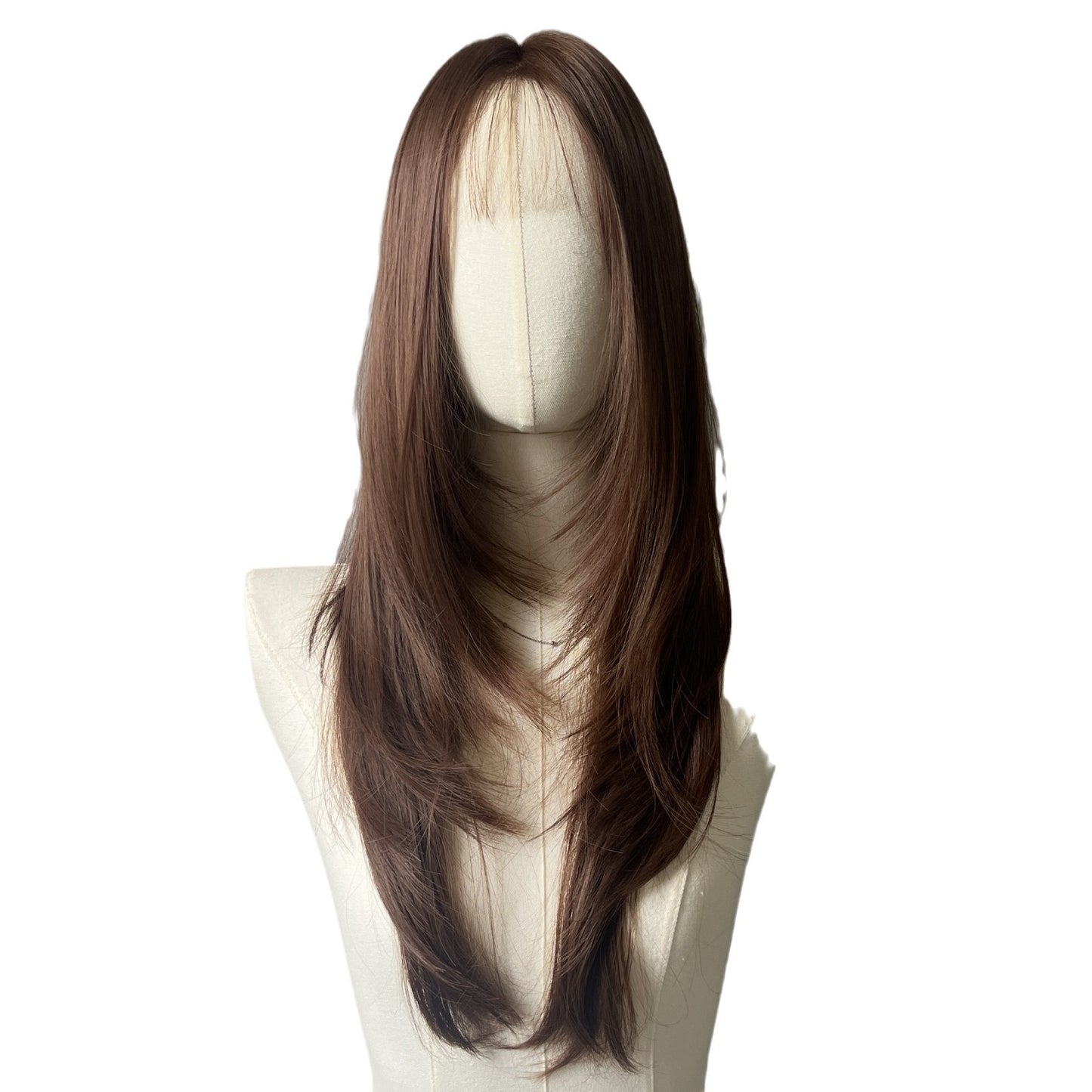 Lace Upgraded U-shaped High Skull Top Fluffy Female Long Straight Wig