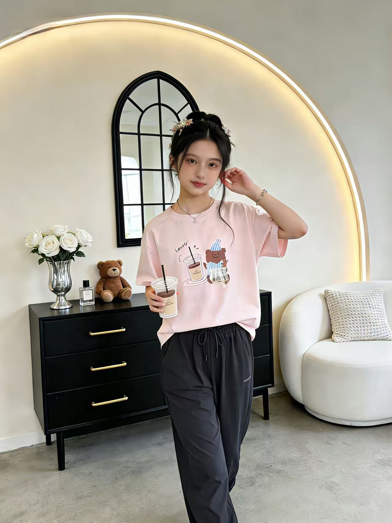 Children's Summer Short-sleeved Cartoon Round Neck Half Sleeve Children's T-shirt