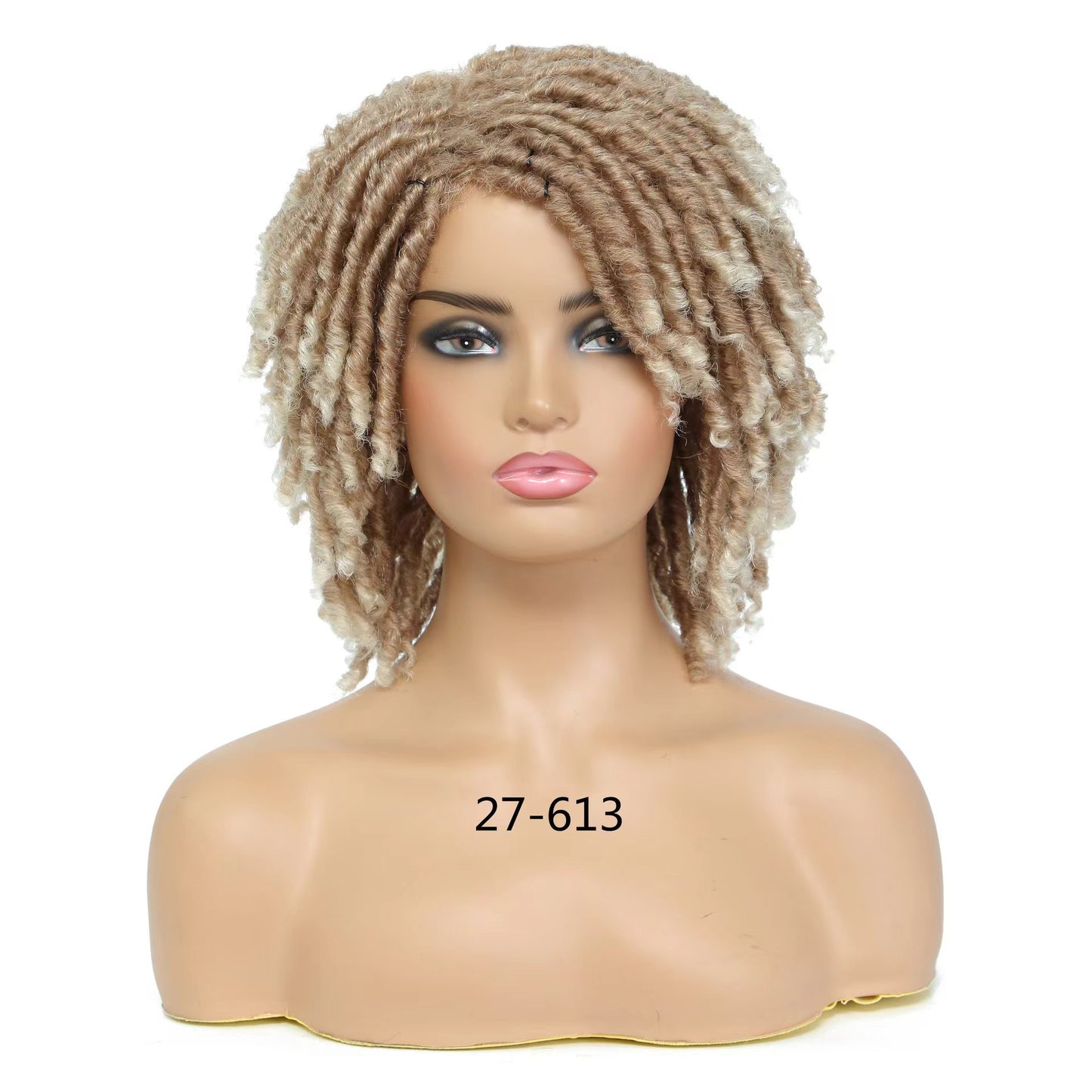 Sleeve Curved Wigs With Small Curly Hair Cover Hand Rub Wig Long Curls