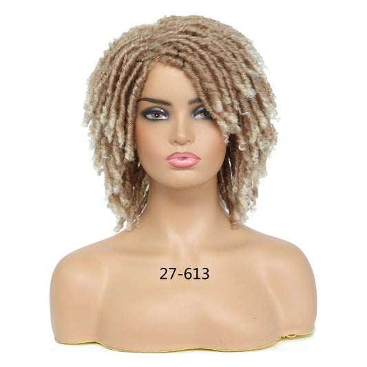 Sleeve Curved Wigs With Small Curly Hair Cover Hand Rub Wig Long Curls