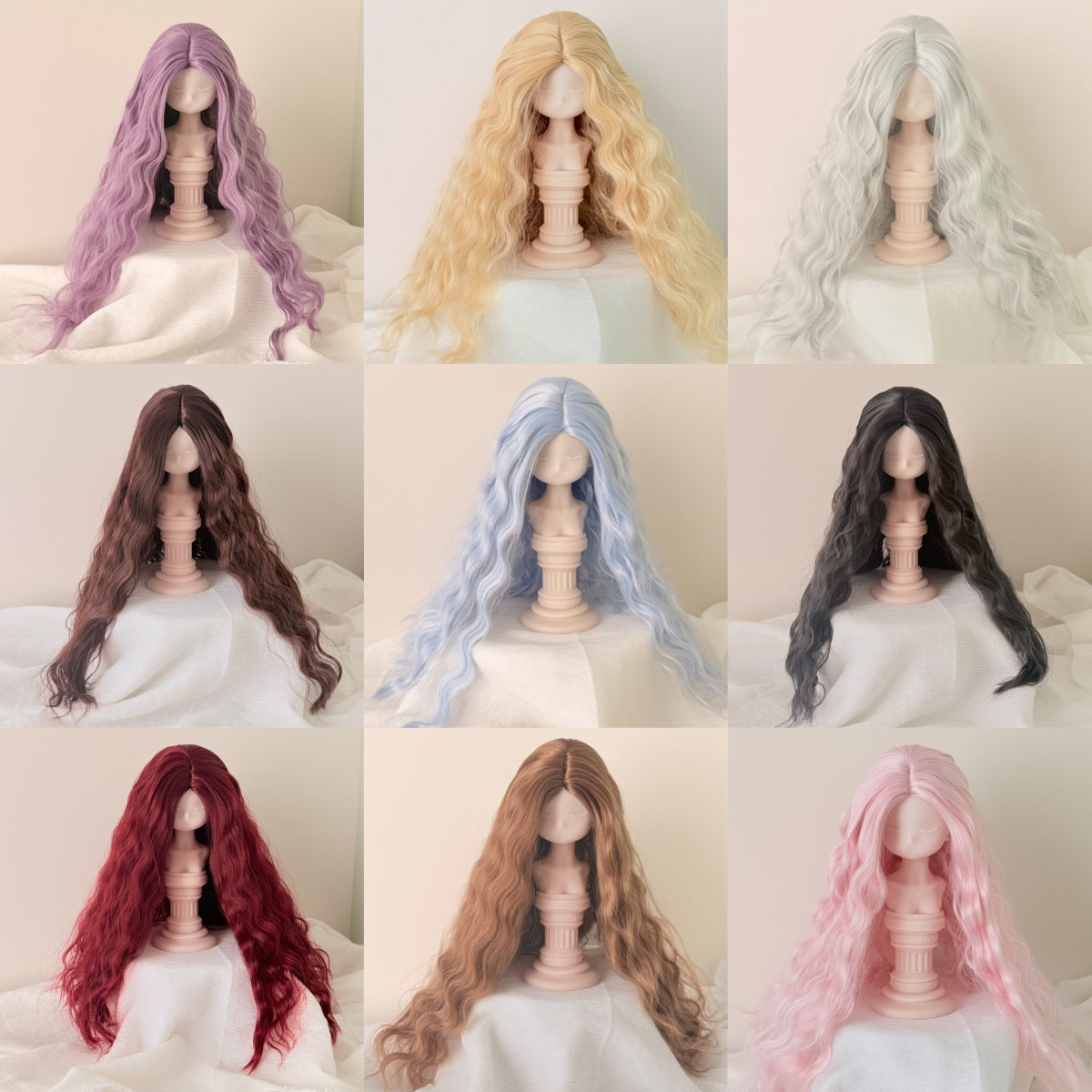 Small Curls Handmade Dress Up Blank Hair Head Cos Wig