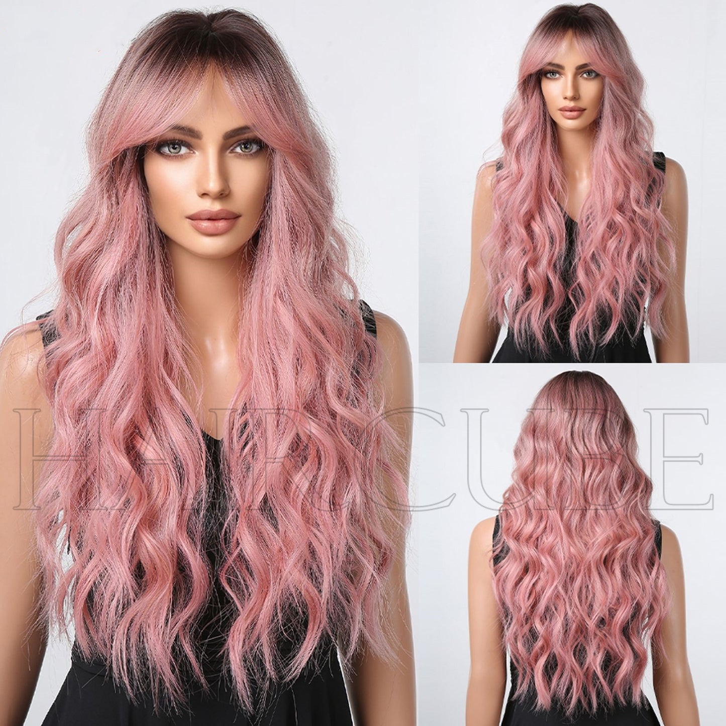 Small Lace Mechanism Head Cover Female Full Type Wig Long Curls