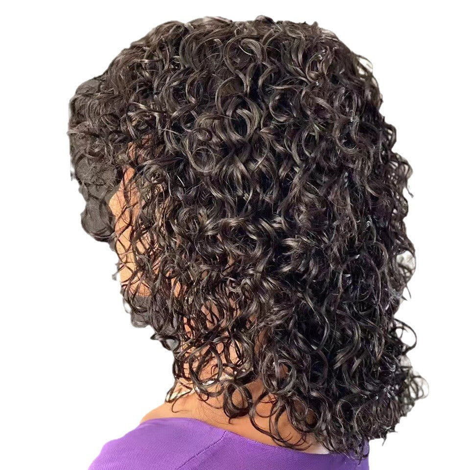 Casual Stylish Fashion Trendy Black Afro Wig Short Curly Hair