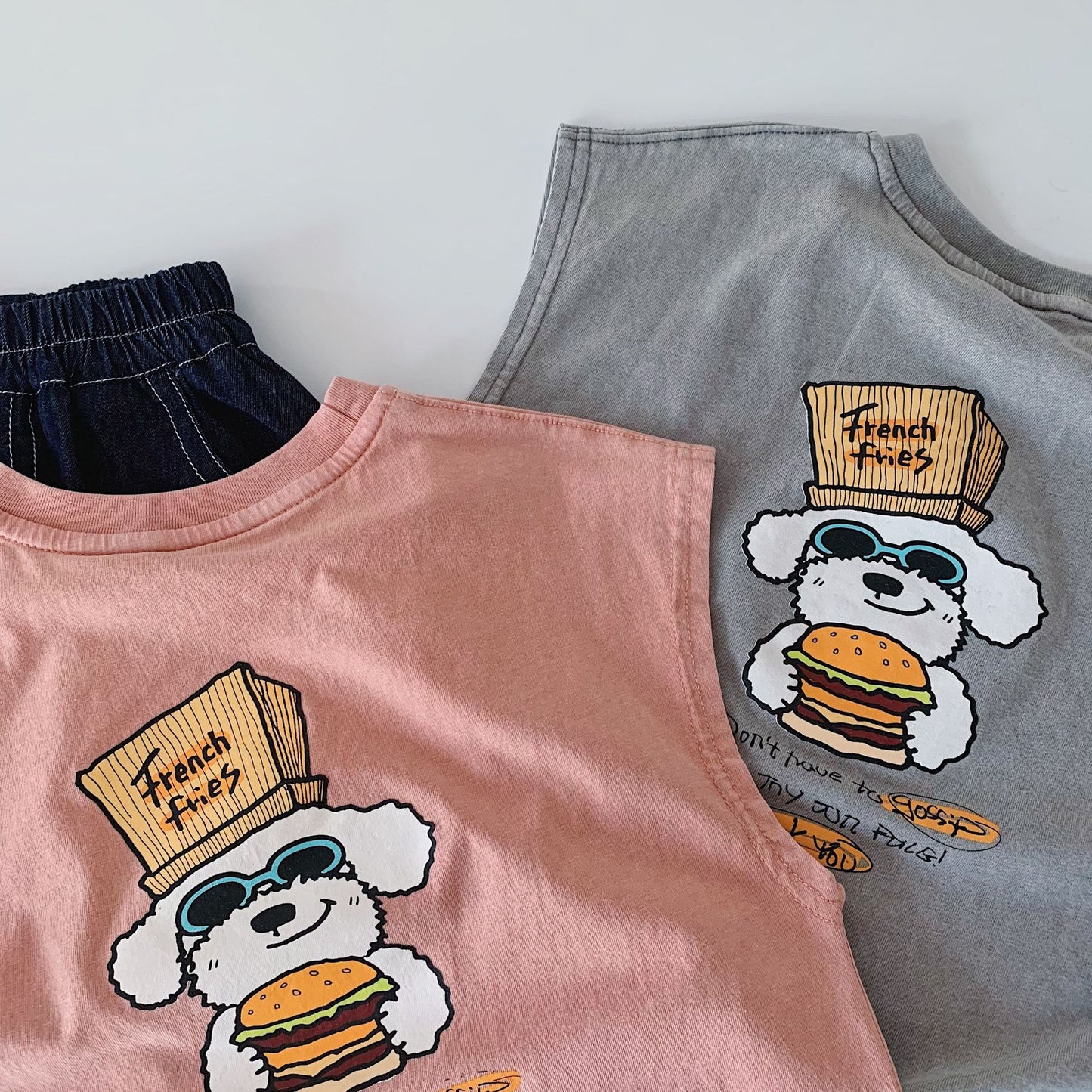 Children's Sleeveless Summer Korean Style Boys Cartoon Vest Children's T-shirt