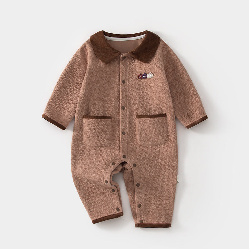 Children's Jumpsuit Born Boneless Soft Wool Romper Jacquard Infant Wear Jumpsuit, Climbing Suit