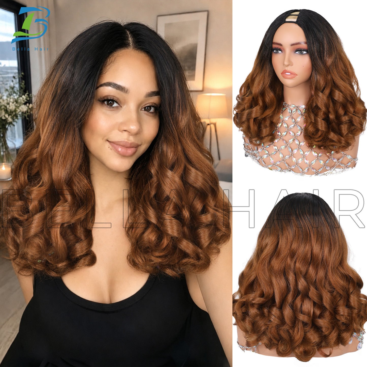 Female Jacques Silk Big Wave Head Wig Long Curls