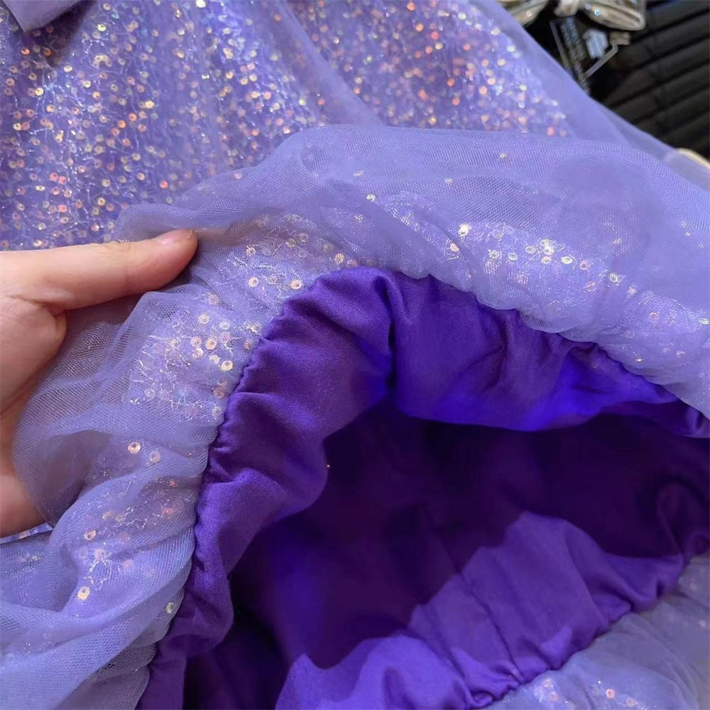 Children's Summer Princess Bud Skirt Sequins Tulle Children's Dress