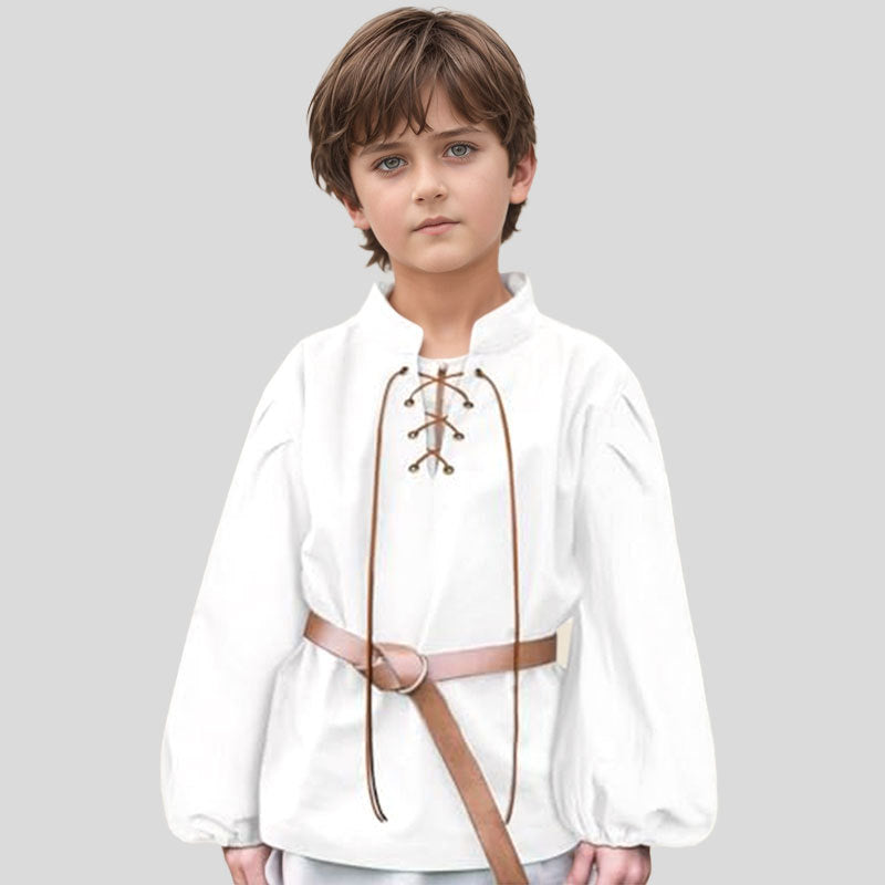 Medieval Stand Collar Shirts Boys Pirate Children's Shirt