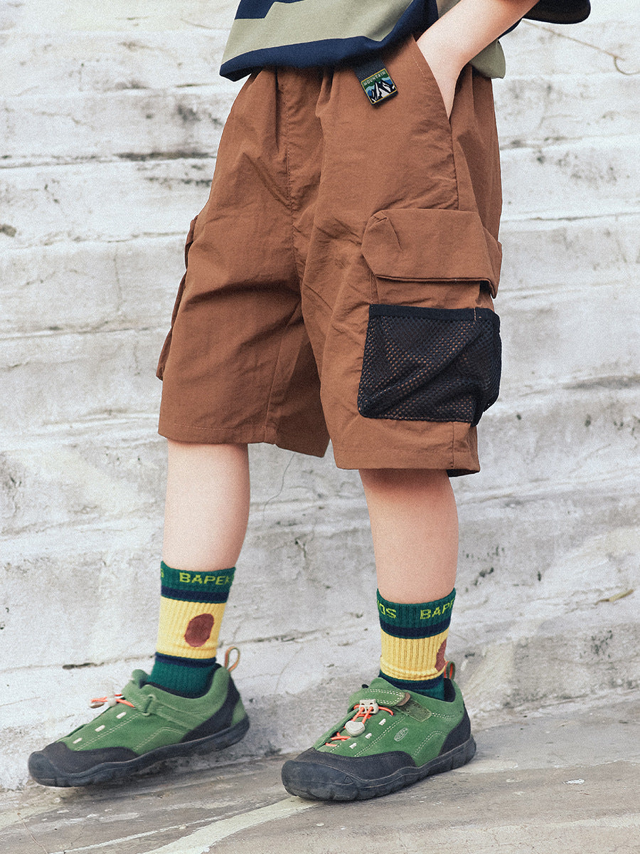 Children's Personality Big Pocket Shorts Medium Moisture Children's Pants