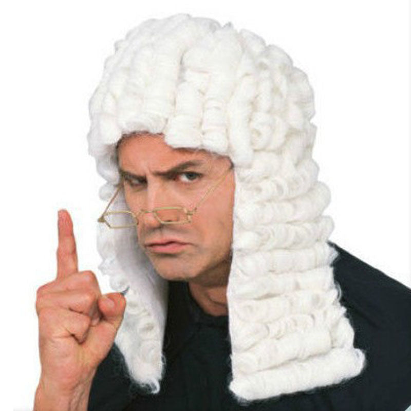Judge Head Cover Ball Party Holiday Cos Wig