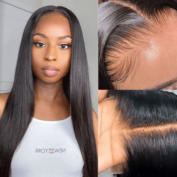 Black Mid-length Hair Chemical Fiber Fashion Long Straight Wig