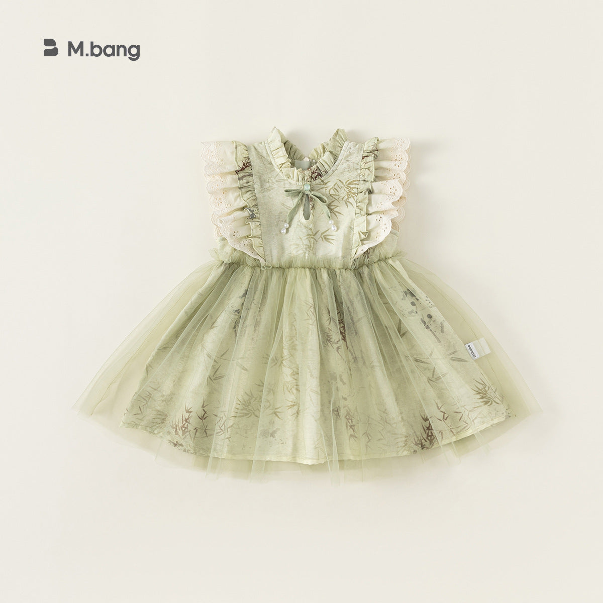 Children's Skirt Flounced Sleeve Mesh Sleeveless Chinese Children's Dress